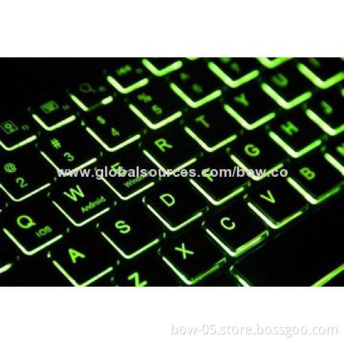 Universal Wireless Bluetooth Keyboard with 7-color Changeable Backlit, Aluminum Alloy Cover